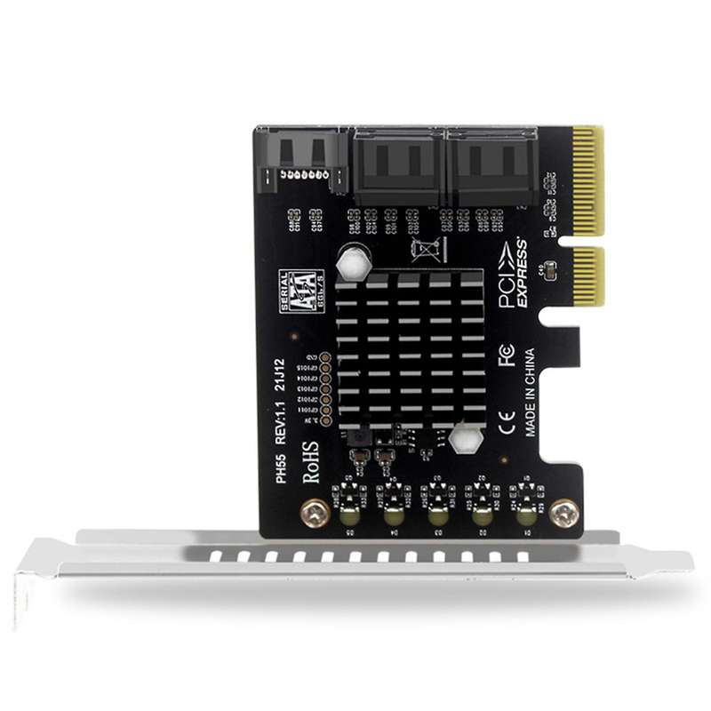Pci-e to Sata Adapter Card 5 Ports for Pci-e X4 Plug and Play