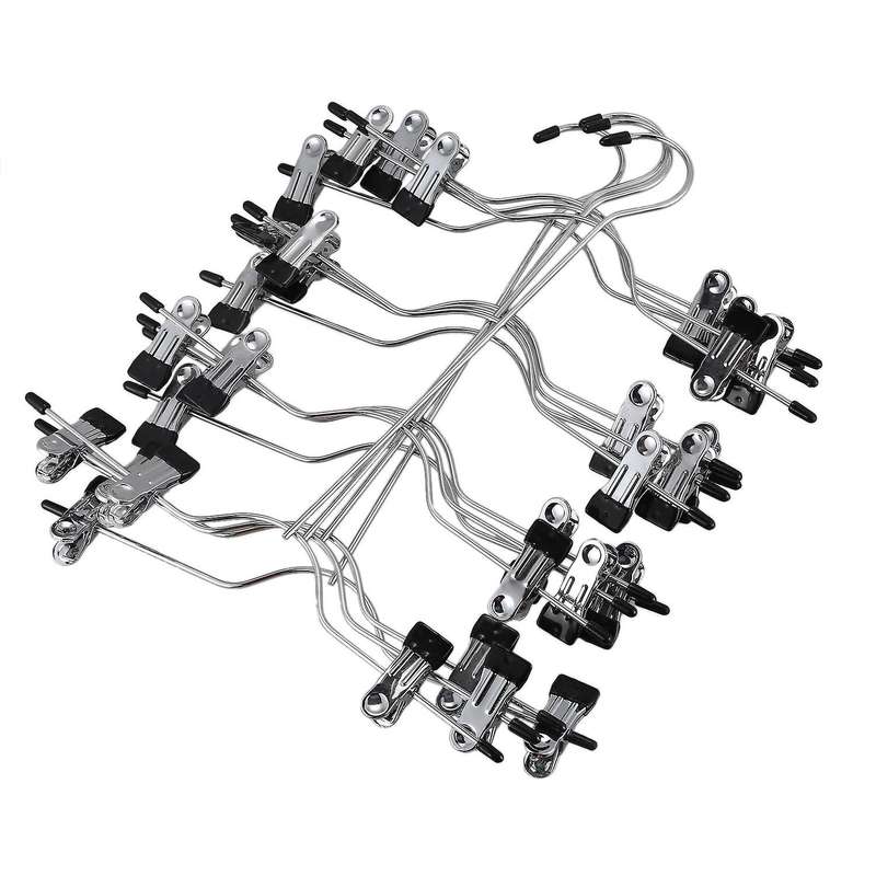 Pants Hangers,4 Tier Non Slip Skirts Hangers with 8 Clips