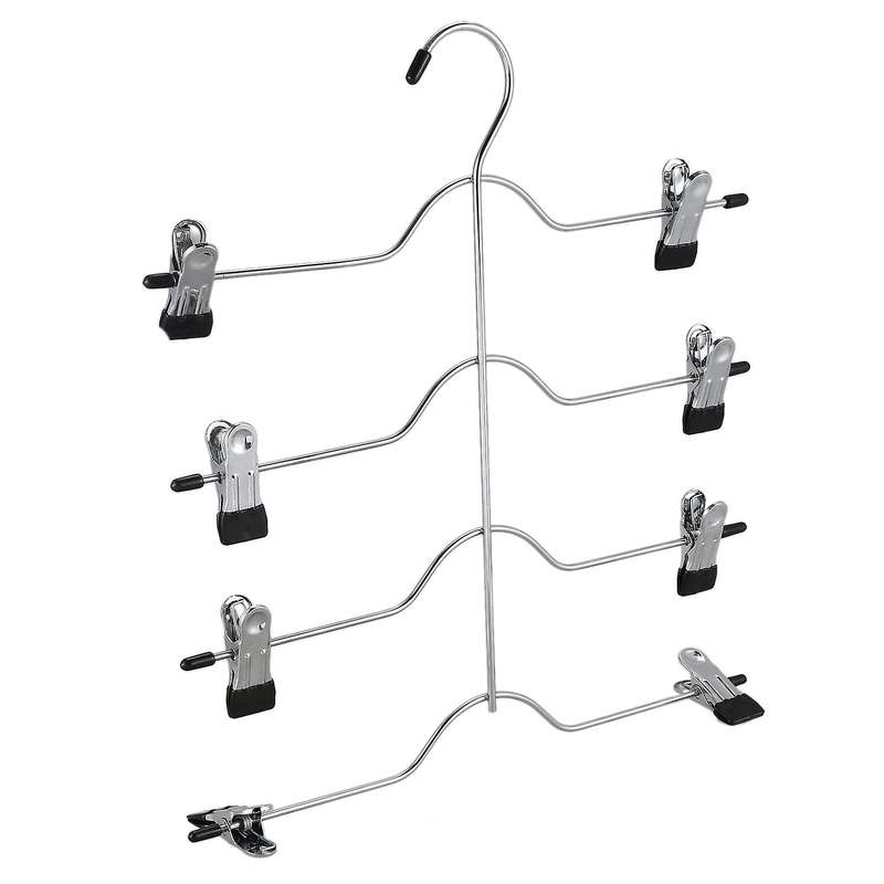 Pants Hangers,4 Tier Non Slip Skirts Hangers with 8 Clips