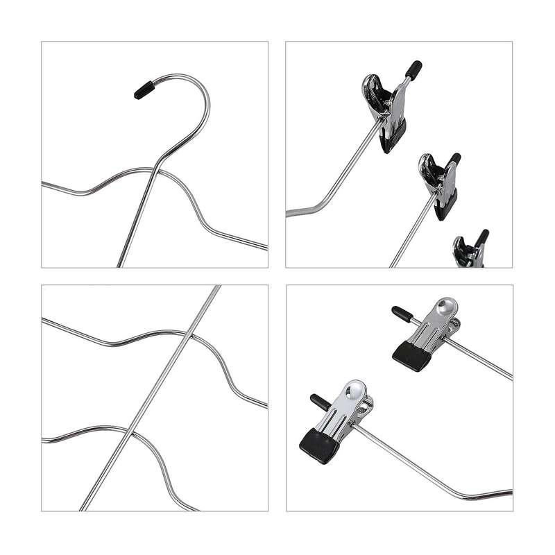 Pants Hangers,4 Tier Non Slip Skirts Hangers with 8 Clips