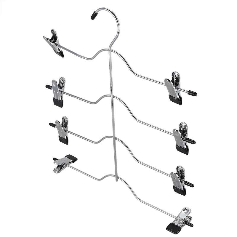 Pants Hangers,4 Tier Non Slip Skirts Hangers with 8 Clips
