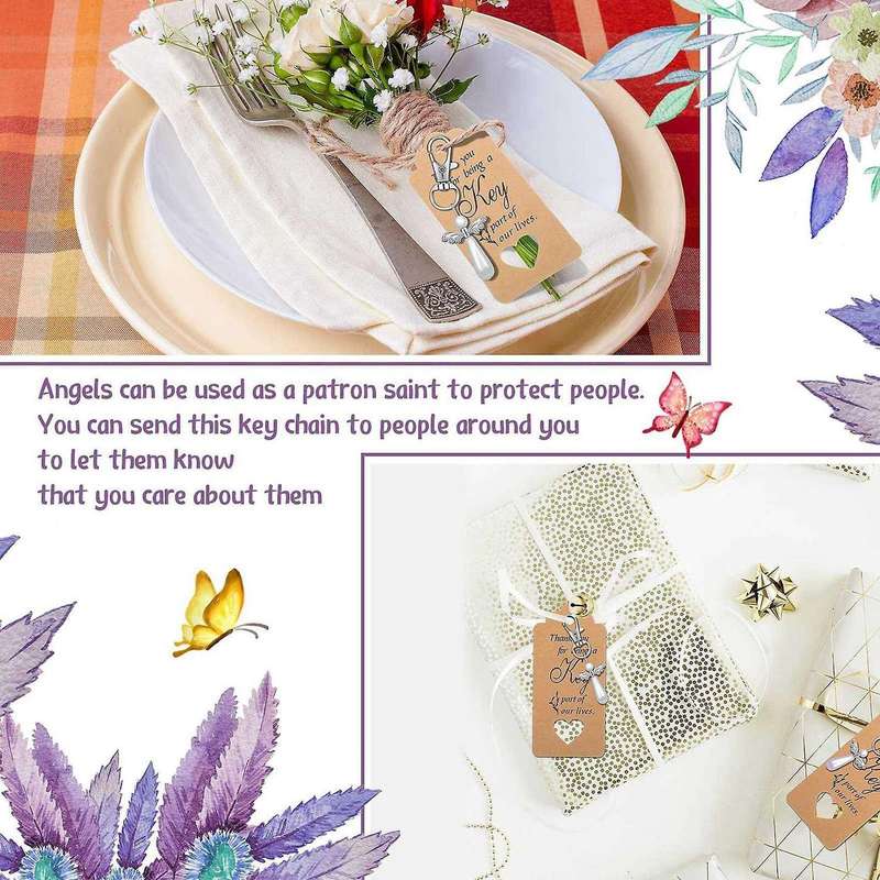 20pcs Thank You Gift Angel Keychains for Baby Birthday Giveaway