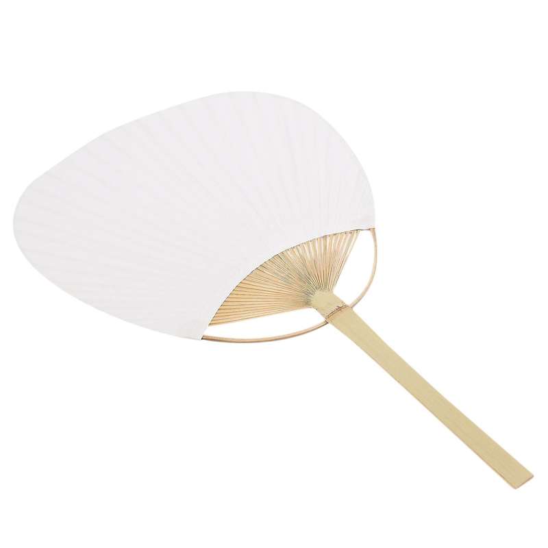 20pcs Pure White Bamboo Handle Blank Calligraphy Painting Blank Fan