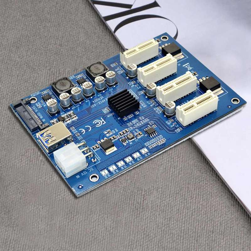 Expansion Kit Pci-e X1 to 4pci-e Sata Usb Riser Card for Btc Mining