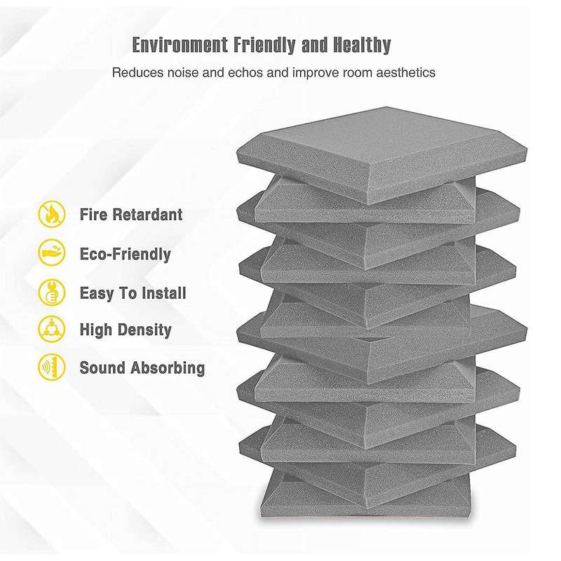 12pack Acoustic Foam Panels,3d Beveled Wedge Tiles,sound Panels