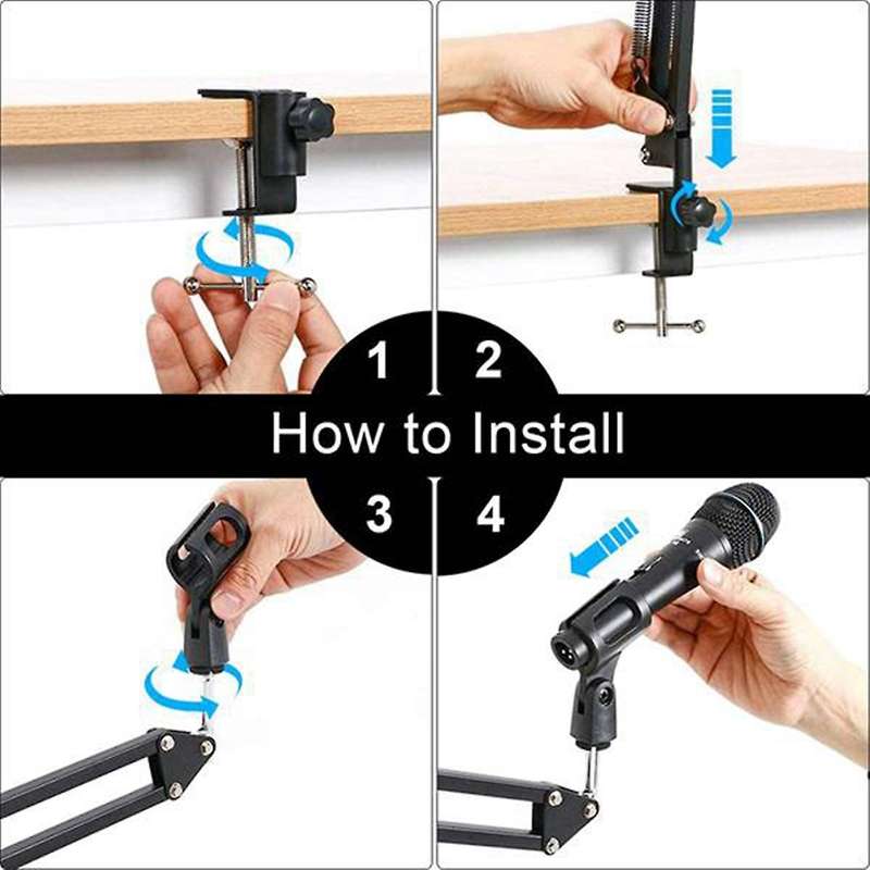 Mic Boom Arm Stand,adjustable Game Microphone Boom Scissor Arm Stand