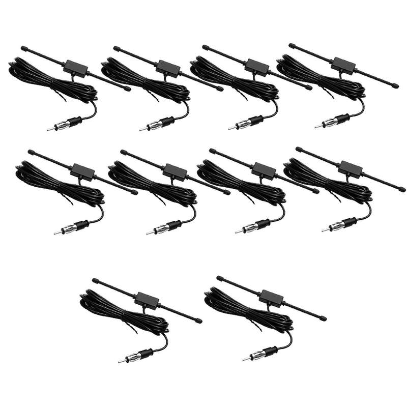 10x Black Universal Car Boat Stereo Am Fm Dipole Antenna