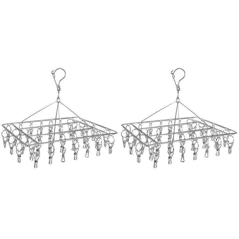 2x Sock Drying Racks Laundry Drip Hanger Rectangle with 30pcs Pegs