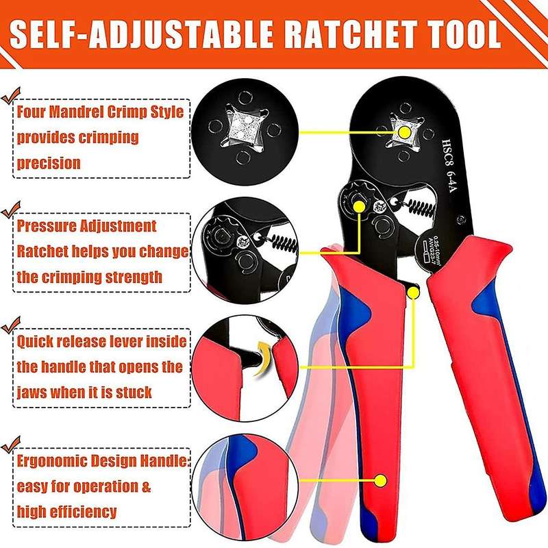 Awg23 Adjustable Ratchet Wire Crimping Plier