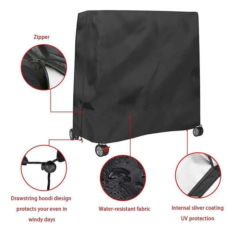 Folding Ping Pong Table Cover Dust Proof Table Protector,black