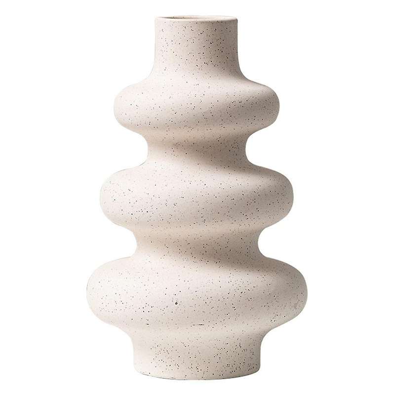 Nordic Ceramic Vase Beige Plant Pot Home Office Desktop Decoration