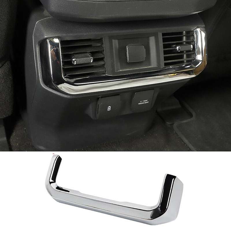 Rear Air Vent Outlet Panel Frame Trim for Ford F150, Abs Silver