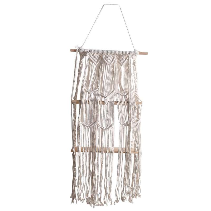Macrame Wall Hanging Shelf for Plants, Picture Frames, Home Decor