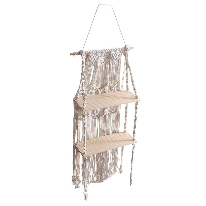 Macrame Wall Hanging Shelf for Plants, Picture Frames, Home Decor