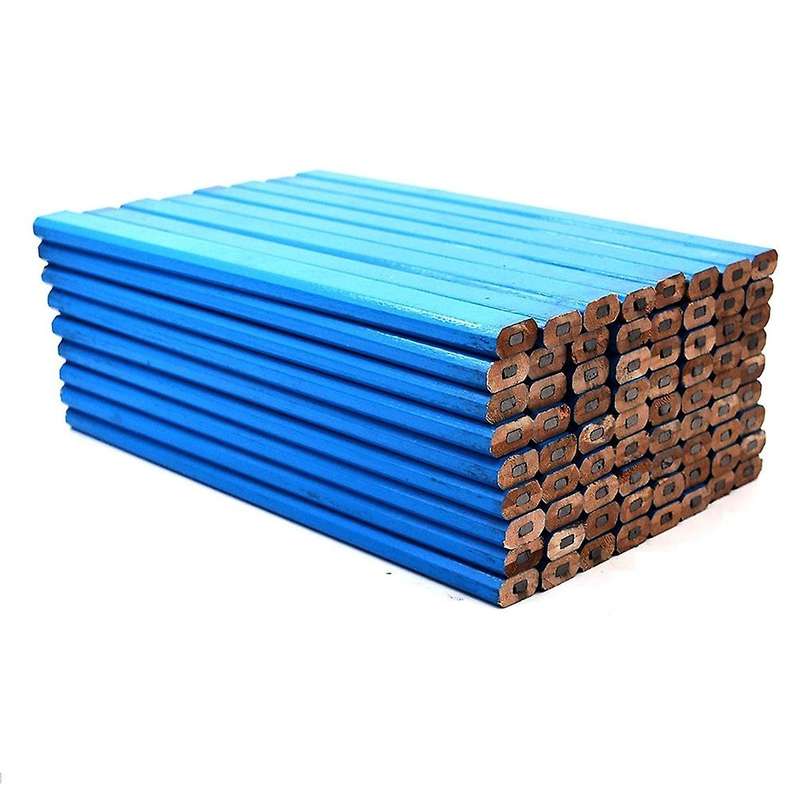 72pcs Hb ( 2) Medium Carpenters Pencil Set Blue with 2 Sharpeners