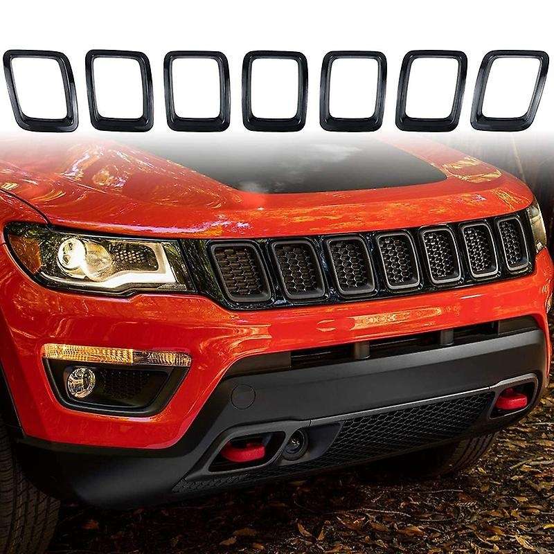 7pcs Front Grill Ring Inserts Frame Kit for 2017-2019 Jeep Compass