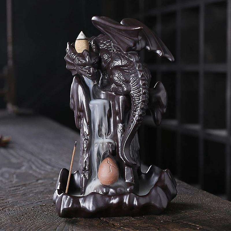 Dragon Burner Ceramic Smoke Backflow Incense Holder Aromatherapy
