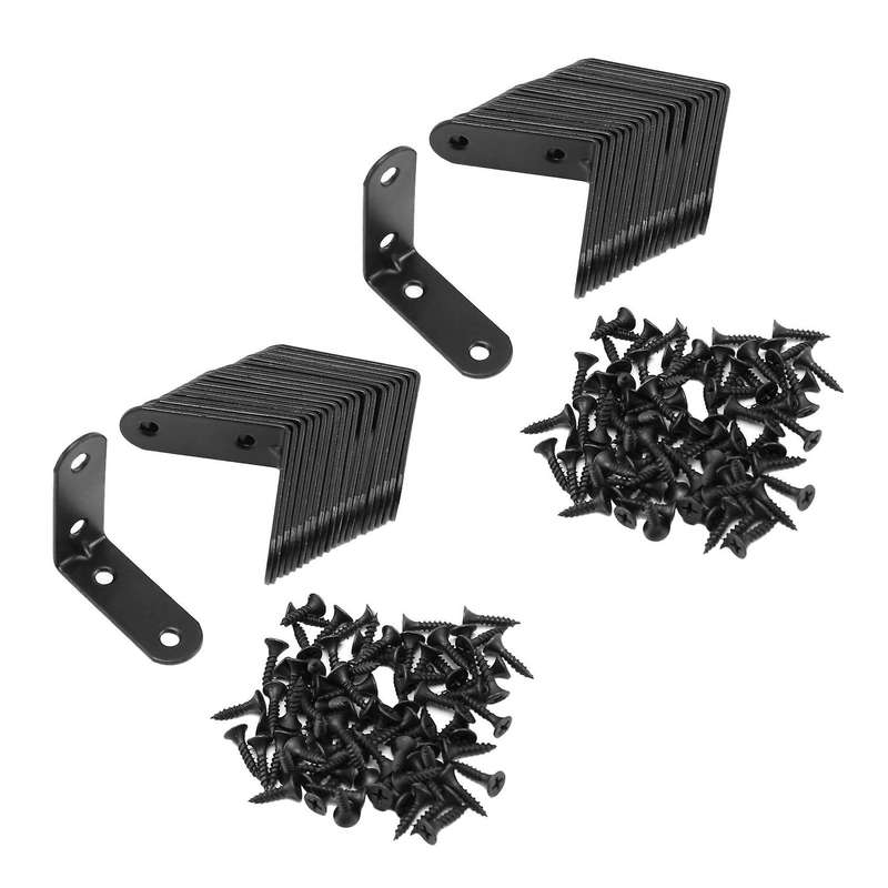 40 Pcs 50 X 50mm Right Angle Brackets L Shaped for Shelves Wood Joint