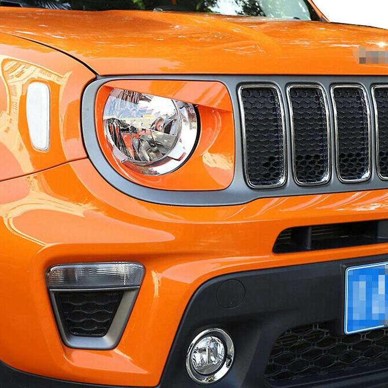 Orange Front Headlight Lamp Angry Eyes Cover for Jeep Renegade 2019+