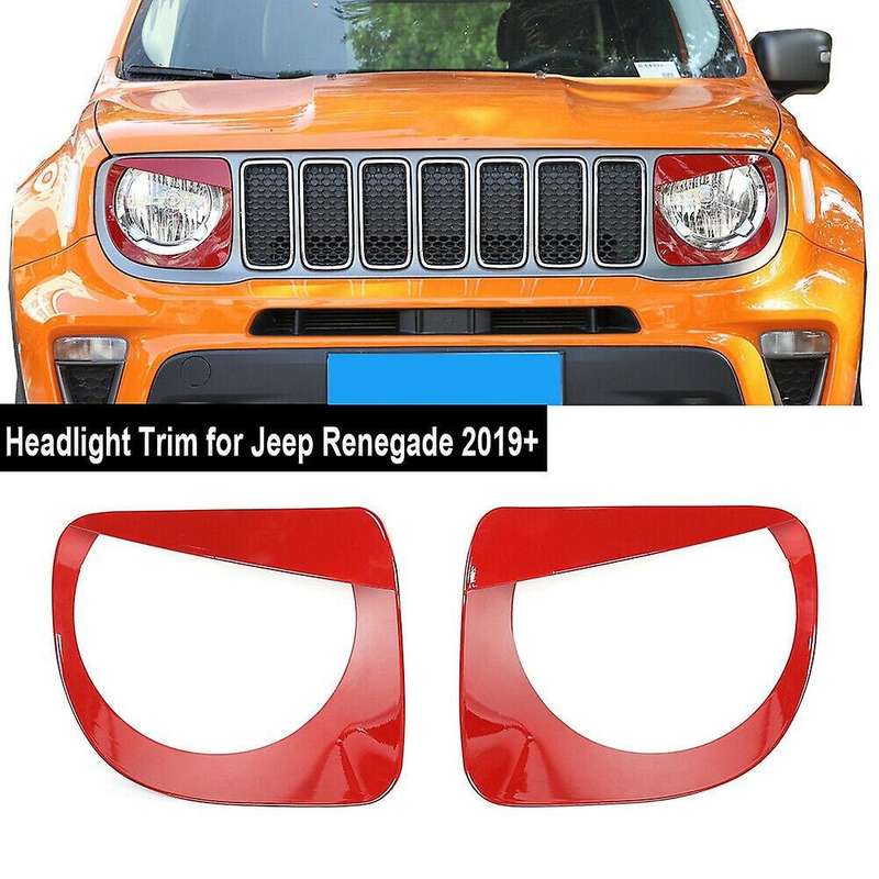Red Front Headlight Lamp Angry Eyes Cover for Jeep Renegade 2019+