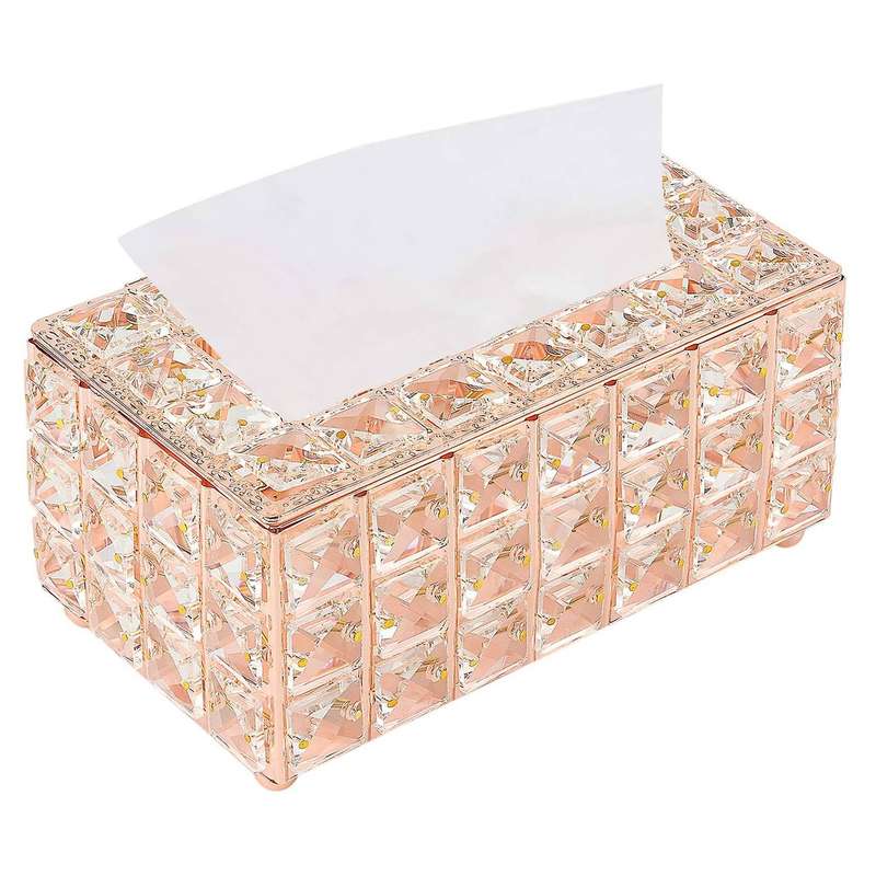 Crystal Tissue Box Napkin Holder Living Room Dining Room Decoration