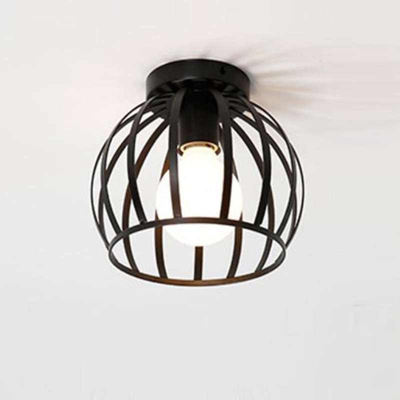 Plafonnier Industrielle Retro En Mtal Cage Fer, Suspension Luminaire