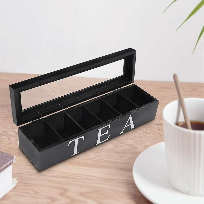 2x Coffe and Tea Box with Lid Coffee Tea Bag for Kitchen Cabinets B
