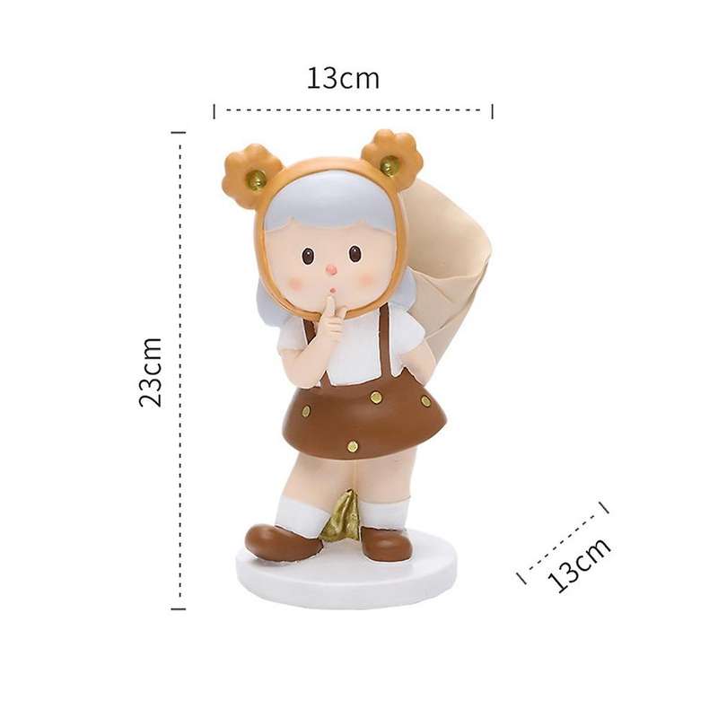 Gift Home Desktop Decoration Girl Holding Vase Resin Flower Pot L