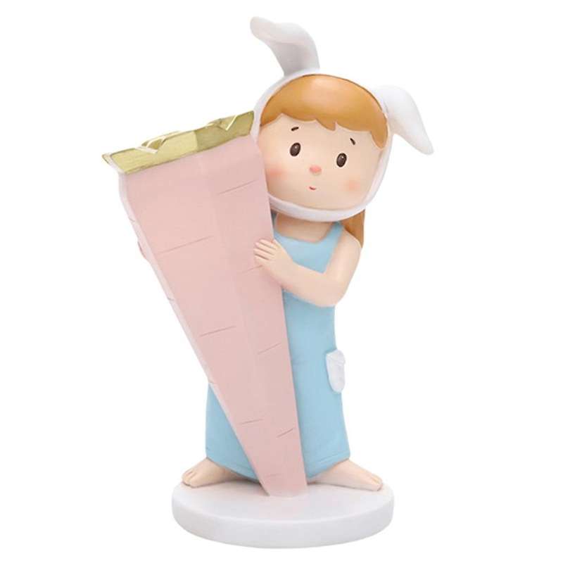 Gift Home Desktop Decoration Girl Holding Vase Resin Flower Pot L