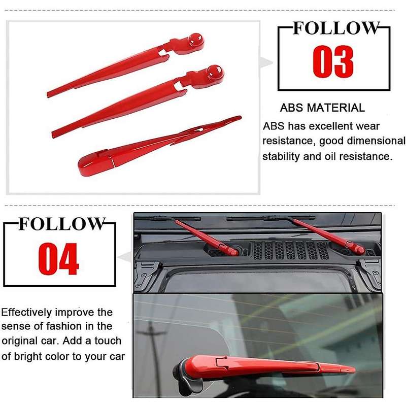 Windscreen Wiper for Jeep Wrangler Jl Jt 2018+ Car Front , Red