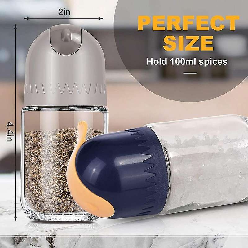 Salt and Pepper Shakers Glass Set, Seasoning Storage Containers