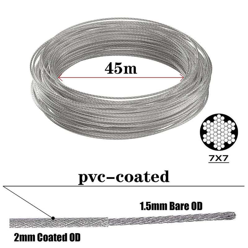 45m Pvc Coated Wire Trellis Kit/fence Wire Tensioner/wire Trellis Kit