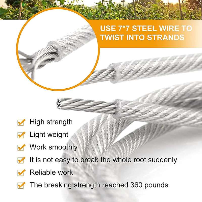 45m Pvc Coated Wire Trellis Kit/fence Wire Tensioner/wire Trellis Kit