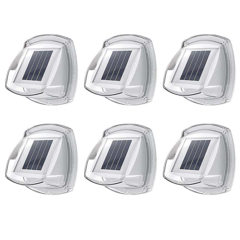 6pack Solar Fence Lights Outdoor Waterproof 8 Leds Wall Lights A
