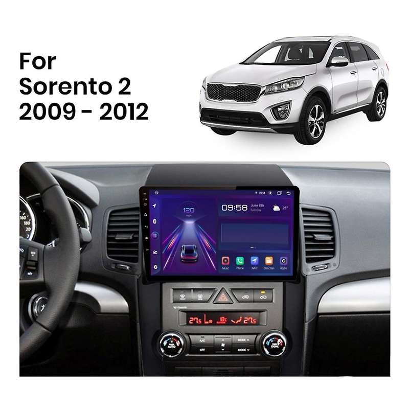 10.1 Inch 2 Din Car Stereo Radio Fascia for Kia Sorento 2009-2012