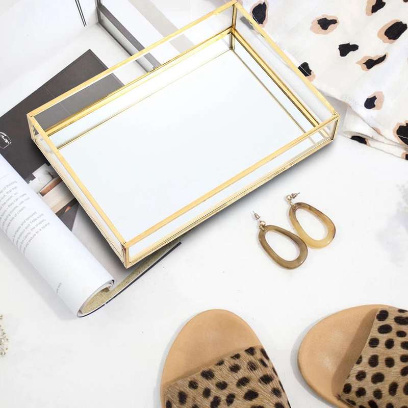2x Nordic Retro Storage Tray Gold Plate Jewelry Display Home(s)