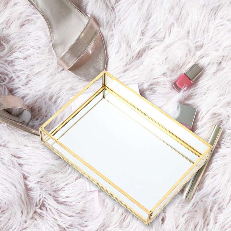 2x Nordic Retro Storage Tray Gold Plate Jewelry Display Home(s)