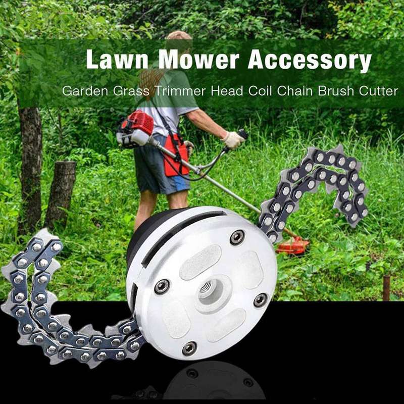 2x Trimmer Head with Coil Chain Cutter Blade Lawn for Straight Shafts