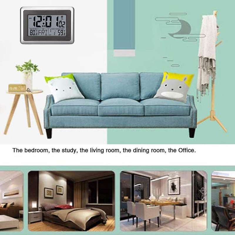 Digital Atomic Wall Clock, Desk Alarm Clock, Battery Operated