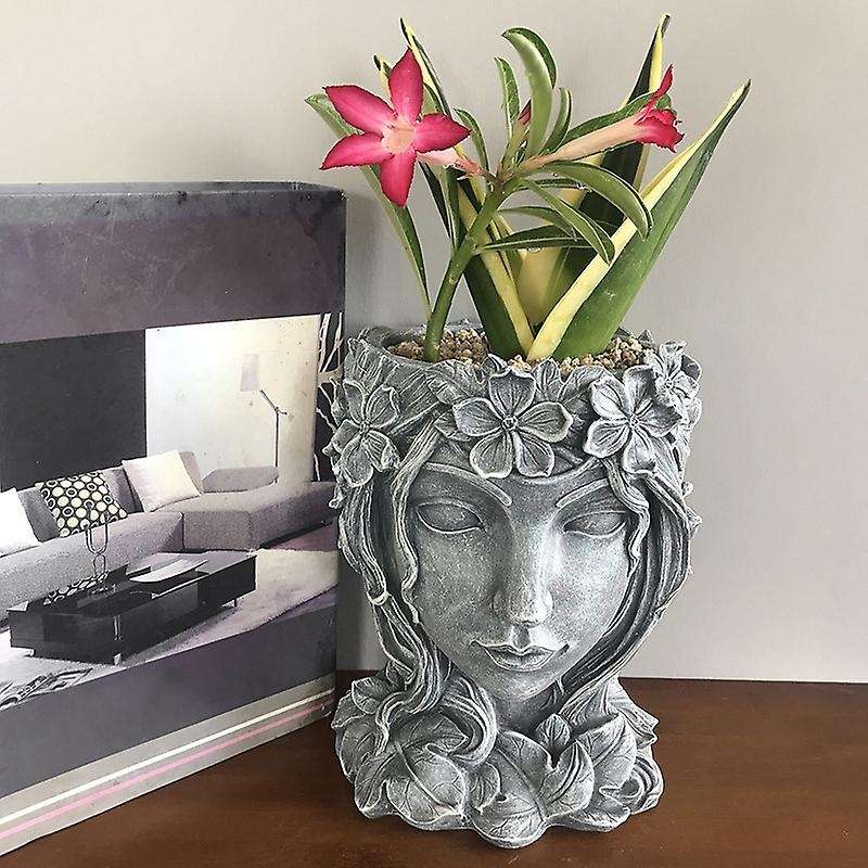 Retro Goddess Statue Succulent Flowerpot, Planter with Drainage Hole