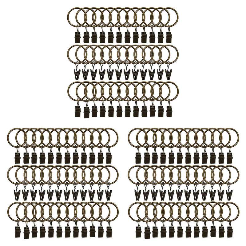 108 Pack Rings Curtain Clips 1.26 Inch Interior Diameter (bronze)