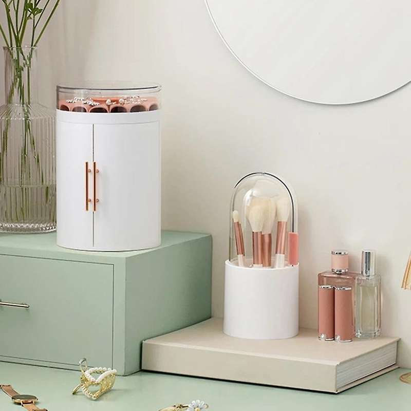 Jewelry Case Jewelry Necklace Double Open Transparent Storage -white