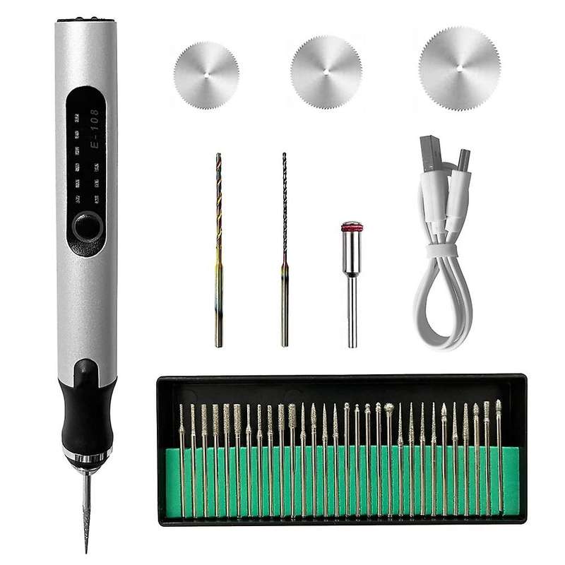 Portable Micro-engraving Pen, Professional Precision, Silver