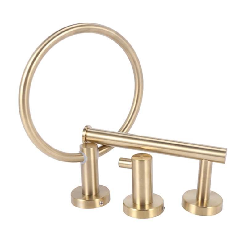 Bathroom Hardware 3-piece Towel Ring Robe Hook Hanger Stainless Steel