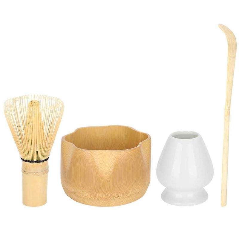4pcs/set Matcha Tea Making Tool Tea Scoop Bowl Whisk Holder Teaware