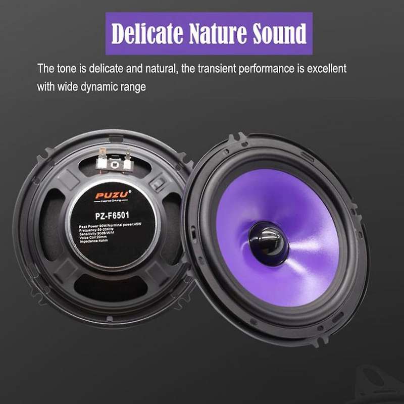 Puzu 2pcs 6.5inch 90w Full Range Frequency Car Audio Speaker Heavy