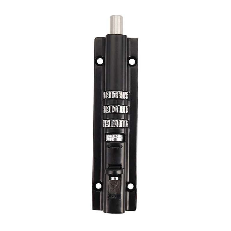 Horizontal Door Bolt Lock Sliding Combination Code Can Be Reset Black