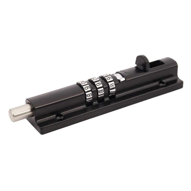 Horizontal Door Bolt Lock Sliding Combination Code Can Be Reset Black