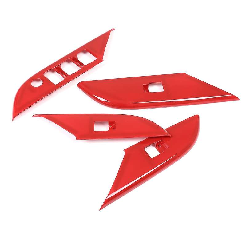 For Toyota Hilux 15-21 Door Glass Lifting Armrest Cover Red