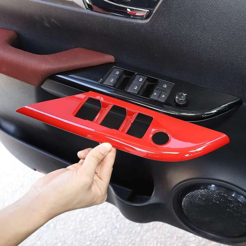 For Toyota Hilux 15-21 Door Glass Lifting Armrest Cover Red